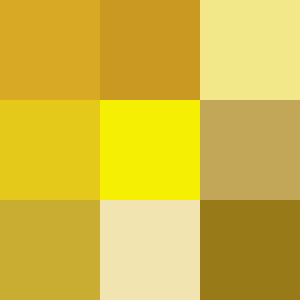 A set of 9 squares in a 3x3 grid with different shades of yellow